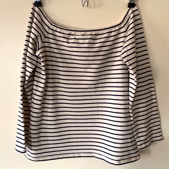 Theory • S • Off the Shoulder Nautical Striped Top - Picture 1 of 4